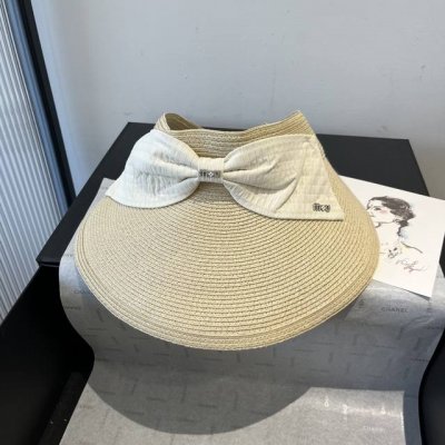 Miumiu缪缪新款蝴蝶结空顶草帽