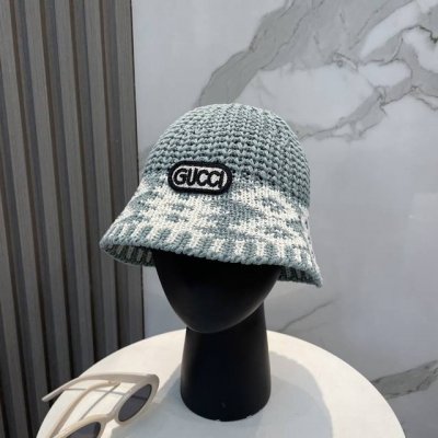 古驰Gucci 新款针织盆帽，高密度制作，一顶超级有品位的针织帽了~出街首选！帽型超美腻颜色妥妥，轻便携带！小仙女人手必备 头围57Cm