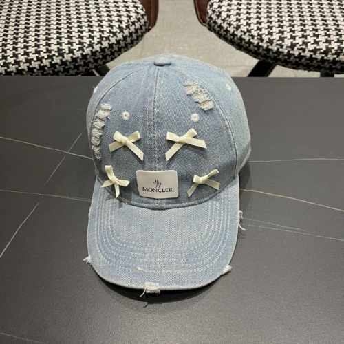 Moncler蒙口 水洗牛仔裤破洞蝴蝶结棒球帽2025春新款，防晒复古百搭鸭舌帽子男潮