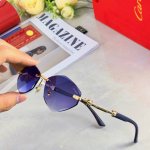 p120Cartie*复古椭圆框太阳眼镜无框时尚欧美潮流眼镜 速卖通爆款