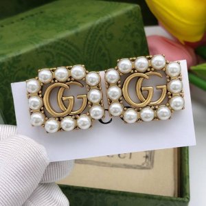 编号Ged0078 gucci古驰新款方形 双G珍珠耳钉 复古设计 巴洛克风