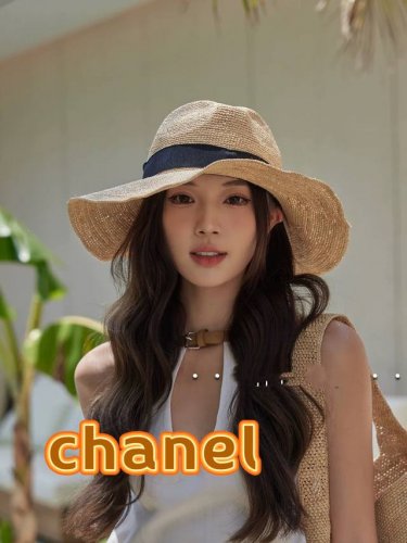Chanel香奈儿拉菲草手工编制爵士帽凉快透气高级感礼帽男士女士百搭款宽沿大檐
