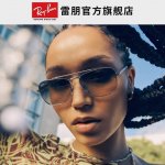 rayban雷朋 太阳镜金属方形双梁眼镜男女开车防晒墨镜 Caravan 方形框金属太阳眼镜 Rb3636 Size:58口14-140