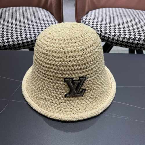 Lv路易威登新款钩织卷边渔夫帽子女夏季时尚优雅百搭洋气出 街盆帽透气舒适帽