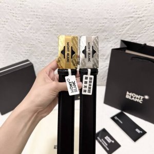 mont Blanc 全新万宝龙男士自动扣腰带 3.5Cm宽 牛皮材质轻盈 可自由裁剪 纯钢扣五金材质 商务男士的首选 满足日常所有场合