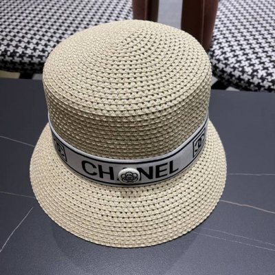 chanel香奈儿 2025新款大牌度假遮阳镂空水桶帽草帽，出街旅行单品