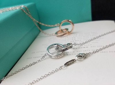 Tiffany 经典1837双环项链 双环相扣设计 寓意永不分离 火爆经典款 原版开模高端亚金电镀18K金工艺 永不过时 百搭休闲款