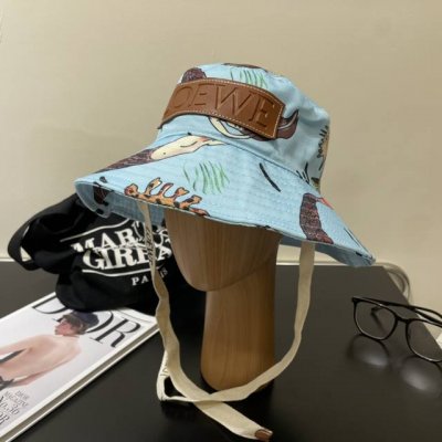 罗意威 Lowewe 日本代购虞书欣同款渔夫帽罗家盆帽睡莲人鱼明星王一博遮阳沙滩帽