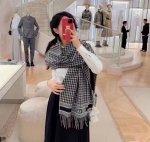 Cd千鸟格围巾 又一经典力作 黑白千鸟格双面羊绒羊毛围巾 精纺质地 手感柔软 不起球不扎肉 原版原标 男女可用 好搭配无需多言 规格50*200