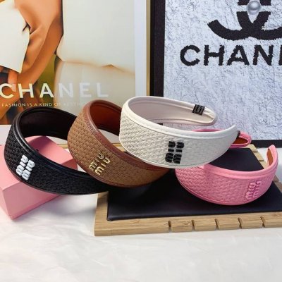 miumiu缪缪 miumiu发箍 宽板编织Logo轻奢风发箍气质百搭小仙女必入单品名媛风十足 宝藏款 闭眼入推荐款 单个