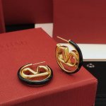 编号Ved0277 Valenti*O最新款黑色圆形耳环 一致Zp黄铜材质