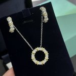 a0240 T家 Schlumberger系列 交叉 分色满钻 项链 德国进口S925纯银镀金 抛光工艺精湛 高贵典雅大方 分色电镀厚金 纯银项链