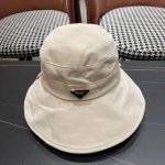 prada普拉达 新款大帽遮阳帽渔夫帽，小红书网红爆款 防紫外线大檐遮脸防晒太阳渔夫帽