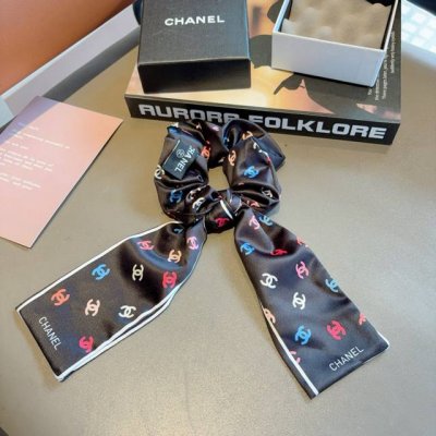 配包装 Chanel 香奈儿 字母飘带马尾发圈 蝴蝶结肠圈，高档韩版皮筋，经典花型设计， 高端大气，名媛范儿，