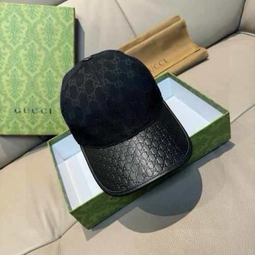 配盒子布袋，Gucci 古奇 经典原单棒球帽，小双G牛皮拼接，1:1开模订制，质量超赞！帽檐头层牛皮压花，质量极好！基础头围56，贴片可调节，专柜原版二色出货，