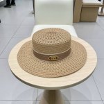 巴黎世家平顶礼帽 遮阳镂空草帽 头围57Cm