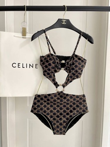 Celine专柜新款连体泳衣适合多种场景的游泳衣♀海边 游泳池 温泉 水上乐园 漂流都可以内搭也完全可以 连体设计遮肉显高挑 腹部有点肉肉也不影响咱美美的 背面