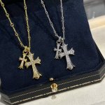 a2174 火爆 克罗心18K金货双花 项链 重工开版高端定制时尚简约 优雅个性美丽 超火爆 欲罢不能 ！！只能说先下手先得 时尚款怎么戴怎么美整圈散发着炫目的