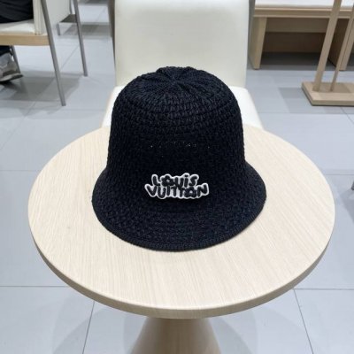 路易威登棒球帽 Louisvuitton夏季纯色镂空水桶帽女韩版Ins气质百搭显脸小盆帽时尚圆顶渔夫帽