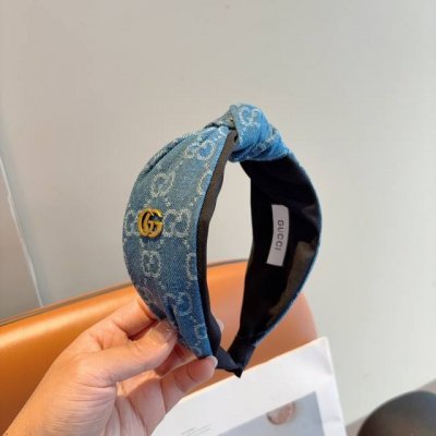 配包装 Gucci古奇 经典牛仔布老花宽边发箍，女神外出必备单品，非常百搭，时尚潮流！