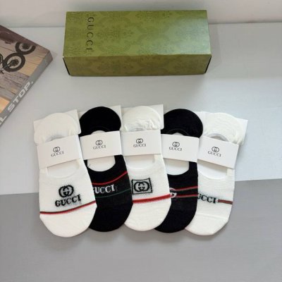 配包装 一盒5双 Gucci 古奇 Ins超火爆短款船袜 竹棉面料 潮人必备 经典G家袜子 个性时尚百搭款 你值得拥有哦