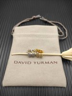 David Yurman 银色娇小密镶长笛耳钉， 编号 Dyeh-116