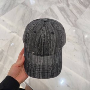 Chrome Hearts 克罗心早春韩版时尚复古做旧破洞帽子磨损设计百搭棒球帽鸭舌帽