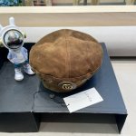 Gucci毛呢贝雷帽女2024秋冬季韩系Ins风时尚百搭英伦平顶复古花朵帽子