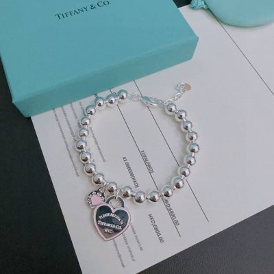 蒂芙尼 Tiffny&Co. 专柜精工银版本手链 明星同款 复古做旧风 原版复刻 纯手工打造 正品开模潮流时尚必备 男女均可佩戴 情侣款同款 摇滚朋克银风格 潮