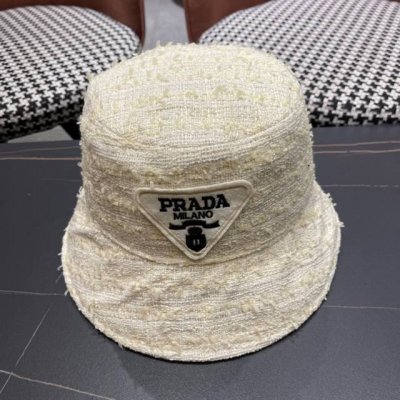 prada普拉达新款防晒渔夫帽女春夏季逛街时尚遮阳帽