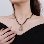 小香 Chanel 新款黑色小羊皮项链 颈链 专柜同步上新 双C精工打造原版一致黄铜材质