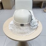 Celine塞琳圆顶帽子女夏季田园风百搭逛街遮阳帽花朵优雅可折叠太阳帽女盆帽