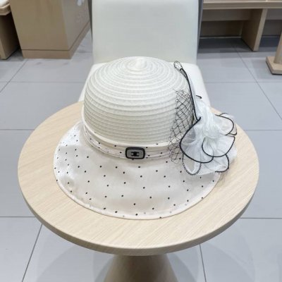 Celine塞琳圆顶帽子女夏季田园风百搭逛街遮阳帽花朵优雅可折叠太阳帽女盆帽