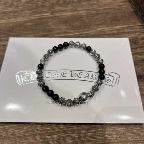 Chrome Hearts克罗心 天然黑曜石 19银珠手串 个性百搭上手非常好看的一款 适合叠戴搭配