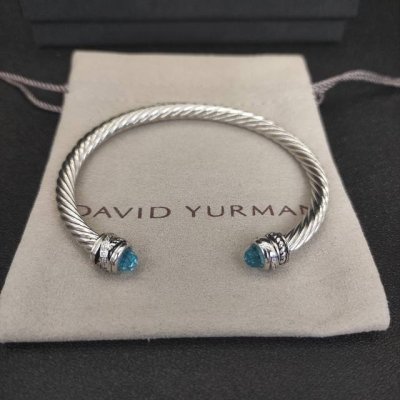 David Yurman 5Mm旋转镶嵌钻蓝钻手镯 建议适合佩戴的手围15-20Cm 编号Dysz-043