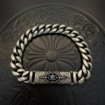 专柜品质Chrome Hearts克罗心手链，凹凸造型不同的花纹设计风格 呈现出与众不同 十字架 童军花是克罗心的志 所以更经久不衰 正品打版Chrome He