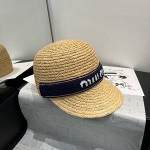 miumiu缪缪拉菲草骑士帽 头围57Cm