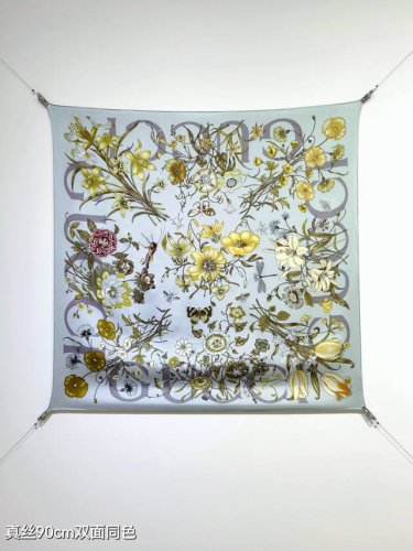 sgc2502 18姆米双面 90X90Cm斜纹真丝 古驰 Flora花卉