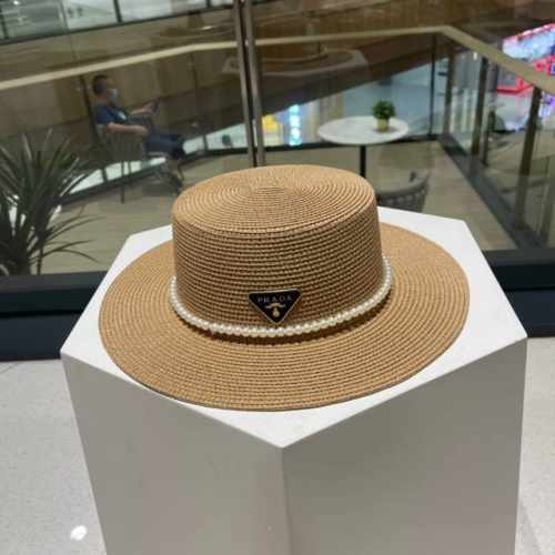 prada 普拉达草帽，高级定制，超好看帽型珍珠配饰，头围57Cm