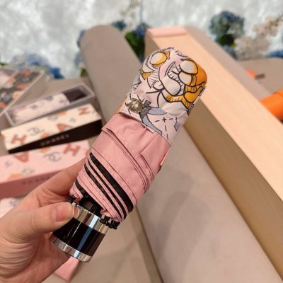 Chanel 香奈儿 五折手动折叠晴雨伞 选用台湾进口Uv防紫外线伞布 原单代工级品质 3色