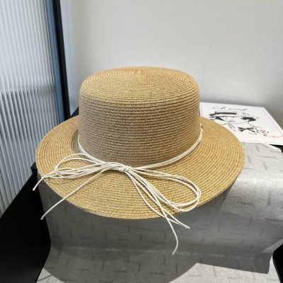 celine新款平顶草帽 名族风平顶礼帽 头围57Cm