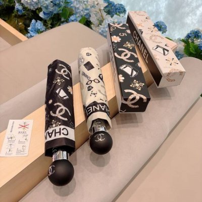 chanel 香奈儿 配饰 三折自动折叠晴雨伞 选用台湾进口Uv防紫外线伞布 原单代工级品质 2色