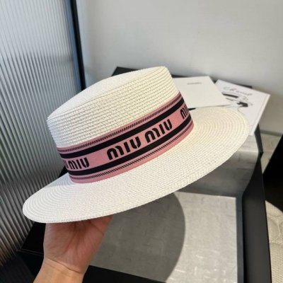 miumiu缪缪新款平顶礼帽 头围57Cm