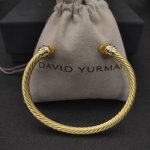 David Yurman 5Mm金色带钻黄钻手镯 建议适合佩戴的手围15-20Cm 编号Dysz-135