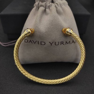 David Yurman 5Mm金色带钻黄钻手镯 建议适合佩戴的手围15-20Cm 编号Dysz-135