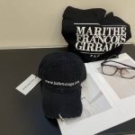 巴黎世家 Balenciaga 预Bale 秀款铆钉铁环做旧破坏朋克棒球帽鲨鱼鳍鸭舌帽子男女