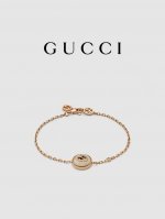 gucci古驰Gucci Interlocking系列18K金钻石手链