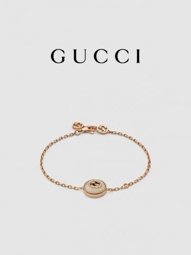 gucci古驰Gucci Interlocking系列18K金钻石手链