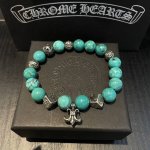 新款 专柜品质 Chrome Hearts克罗心经典复古多元素绿松石手链手串 凹凸造型不同的花纹设计风格 呈现出与众不同 十字架 童军花是克罗心的志 所以更经久