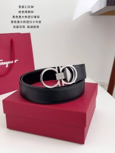 菲拉格慕 宽度3.5Cm 双面意大利进口黑色十字纹搭配平纹小牛皮 杜克普斜针走线 精致又耐用 品质好货 扣头 纯铜扣 金色 枪色 银色 顶级